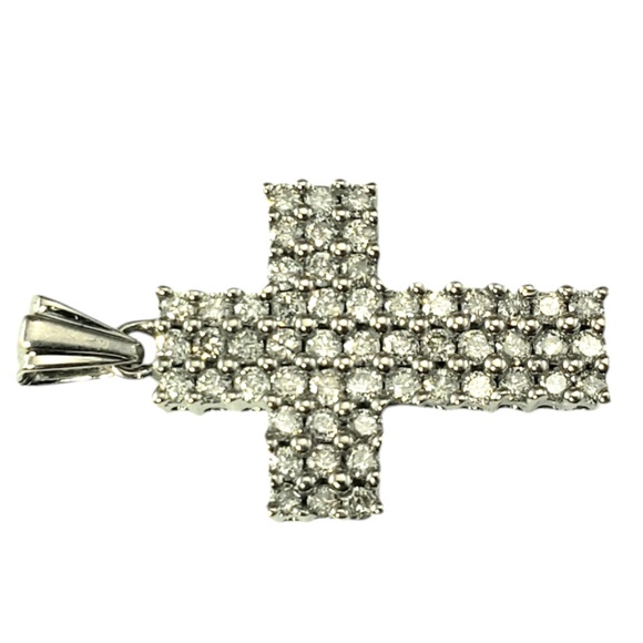 14 Karat White Gold Diamond Cross Pendant #20758 - Picture 3 of 8